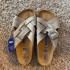 Birkenstock Beige Suede Sandals